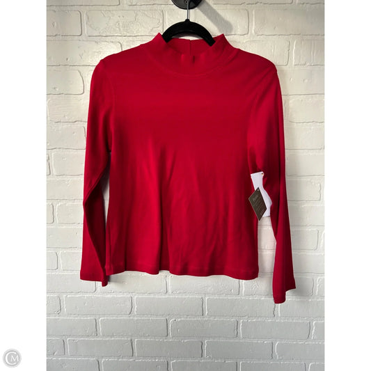 Top Long Sleeve Basic By Christopher And Banks In Red, Size: Lp