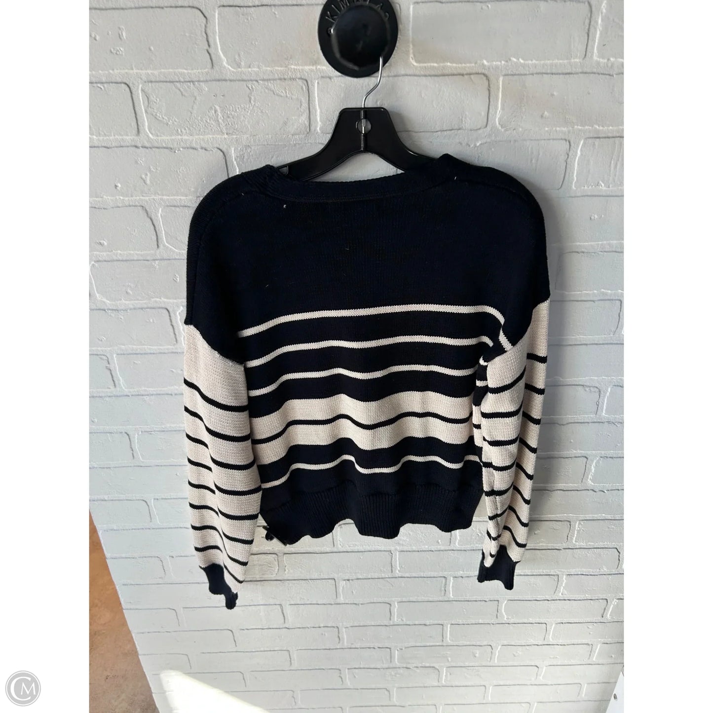 Sweater Cardigan By John + Jenn In Blue & Cream, Size: S