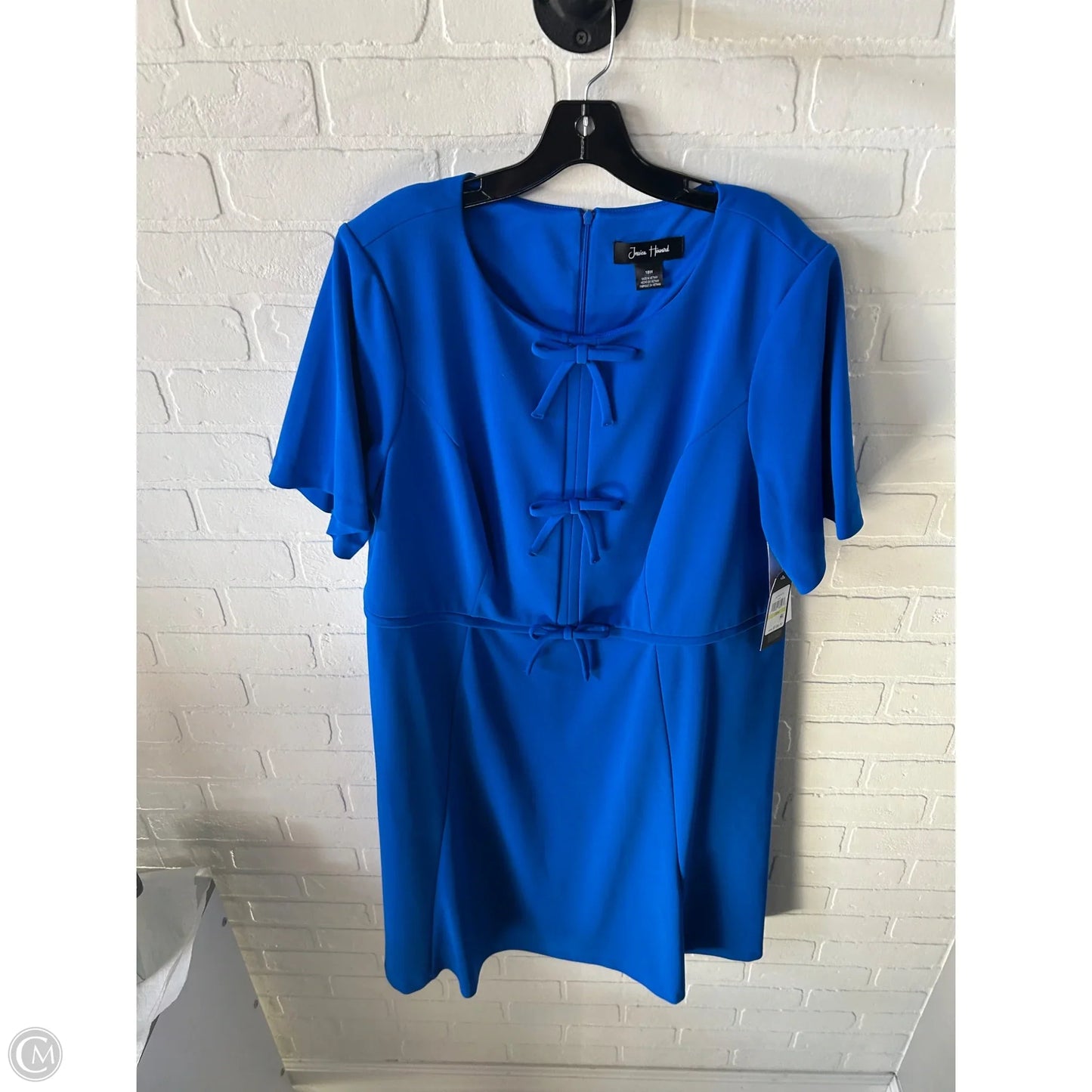 Dress Party Midi By Jessica Howard In Blue, Size: 1x