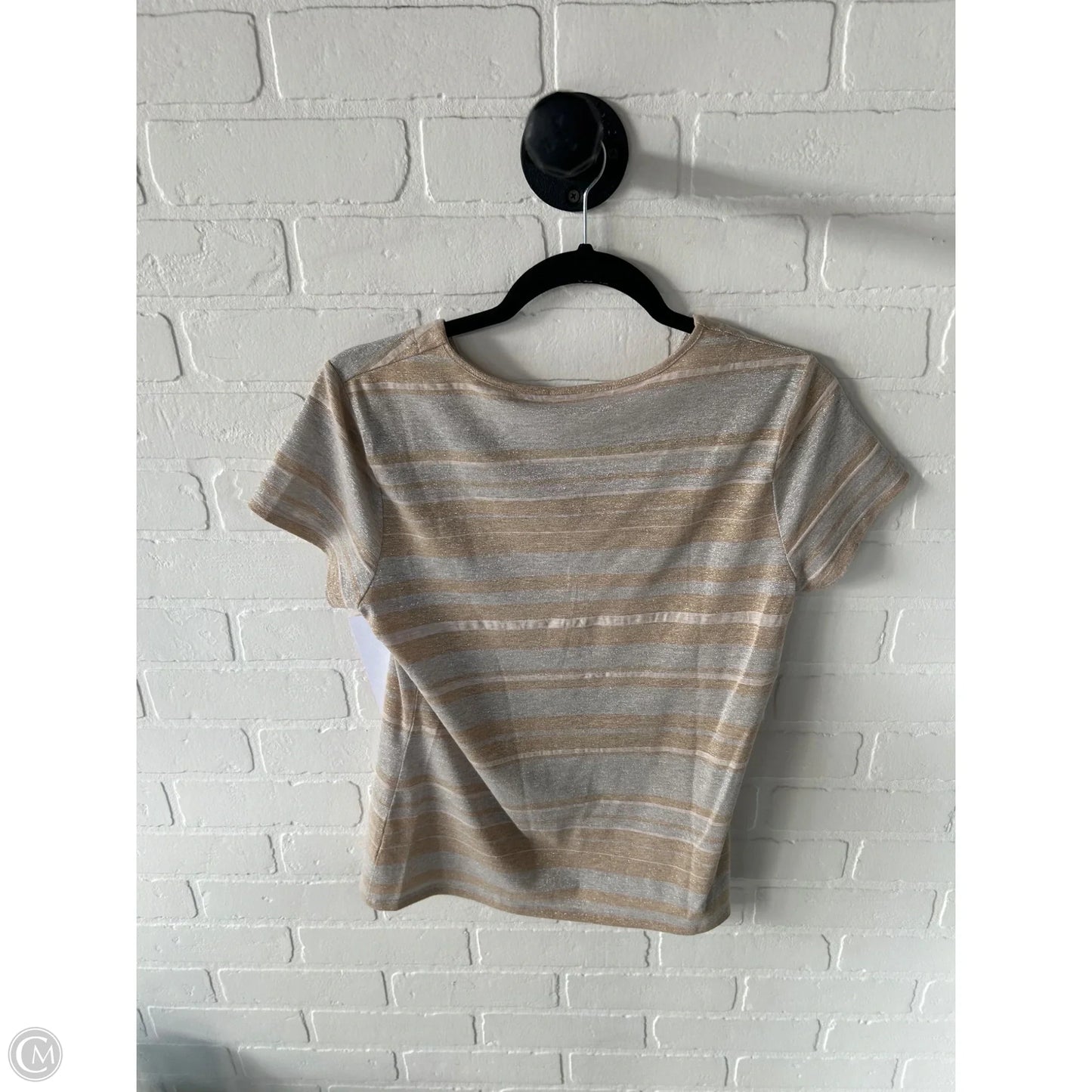 Top Short Sleeve By Coldwater Creek In Gold & Silver, Size: Xs