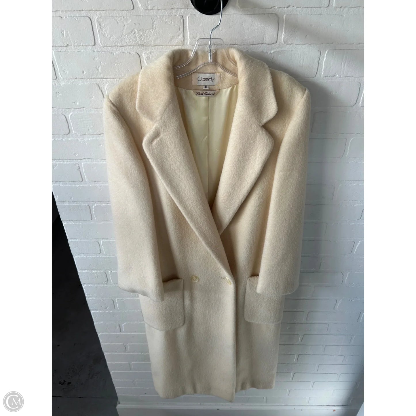 Coat Wool By Clothes Mentor In Cream, Size: M