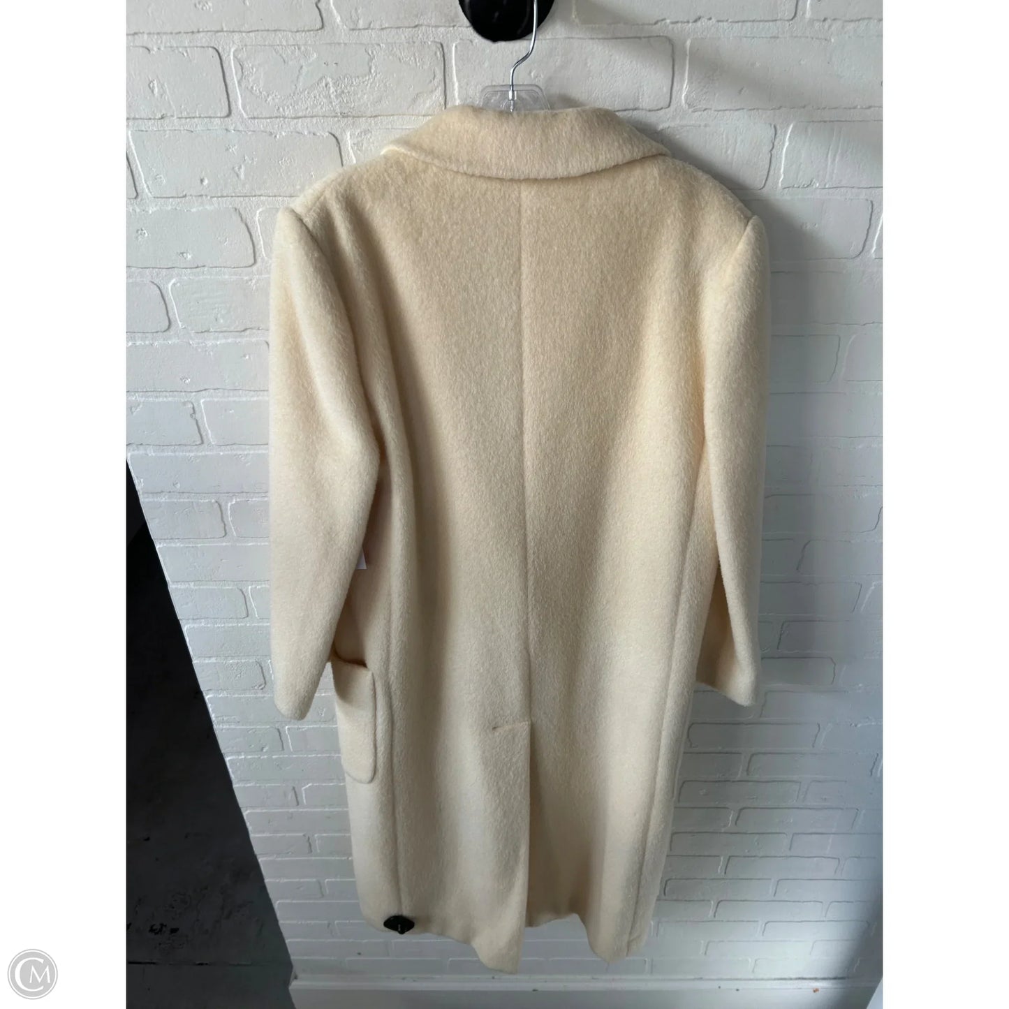 Coat Wool By Clothes Mentor In Cream, Size: M