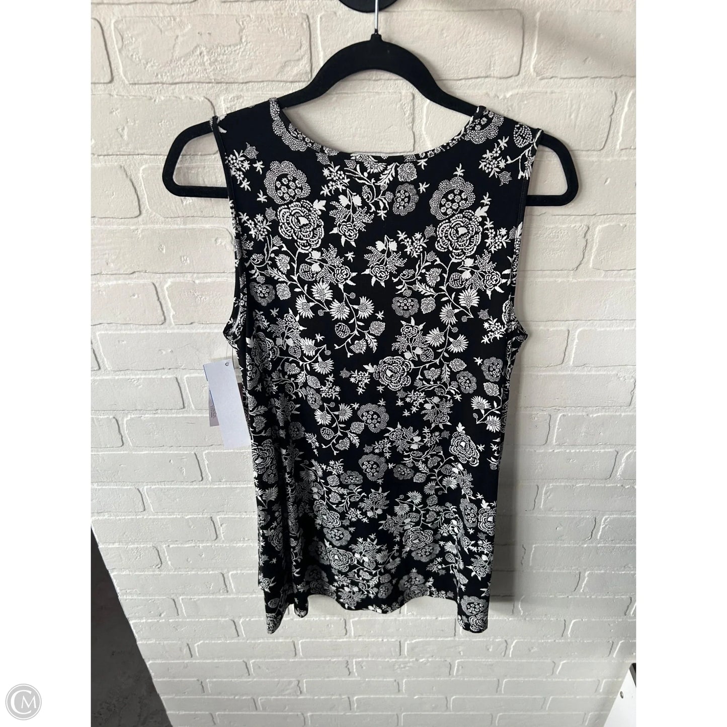 Top Sleeveless By Liz Claiborne In Black & White, Size: M