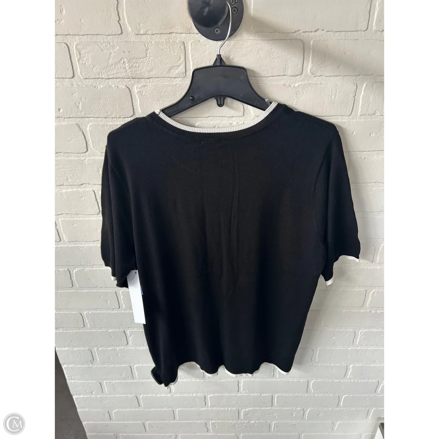 Sweater By Anne Klein In Black & White, Size: Xl