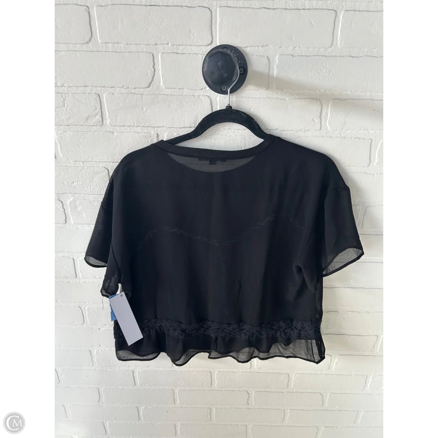 Blouse Short Sleeve By Adrianna Papell In Black, Size: S