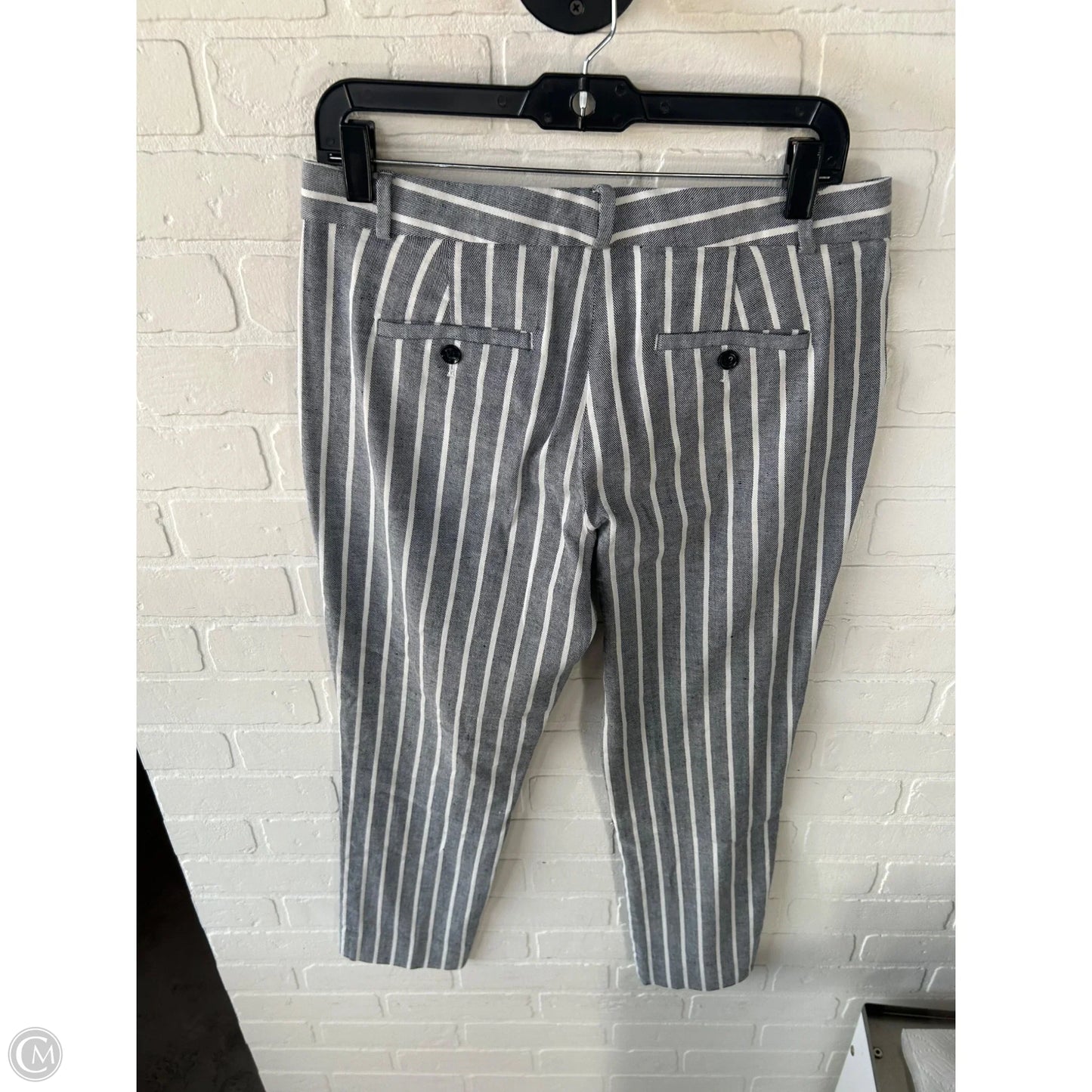 Pants Linen By Banana Republic In Blue & White, Size: 4