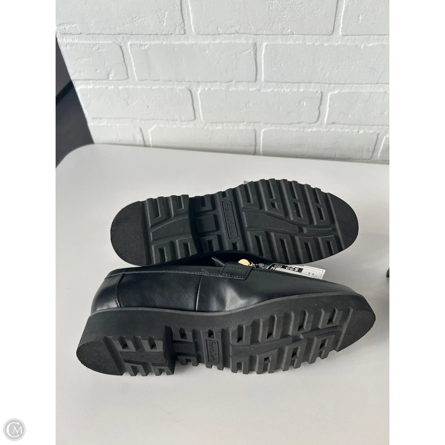 Shoes Flats By Franco Sarto In Black & Gold, Size: 8.5