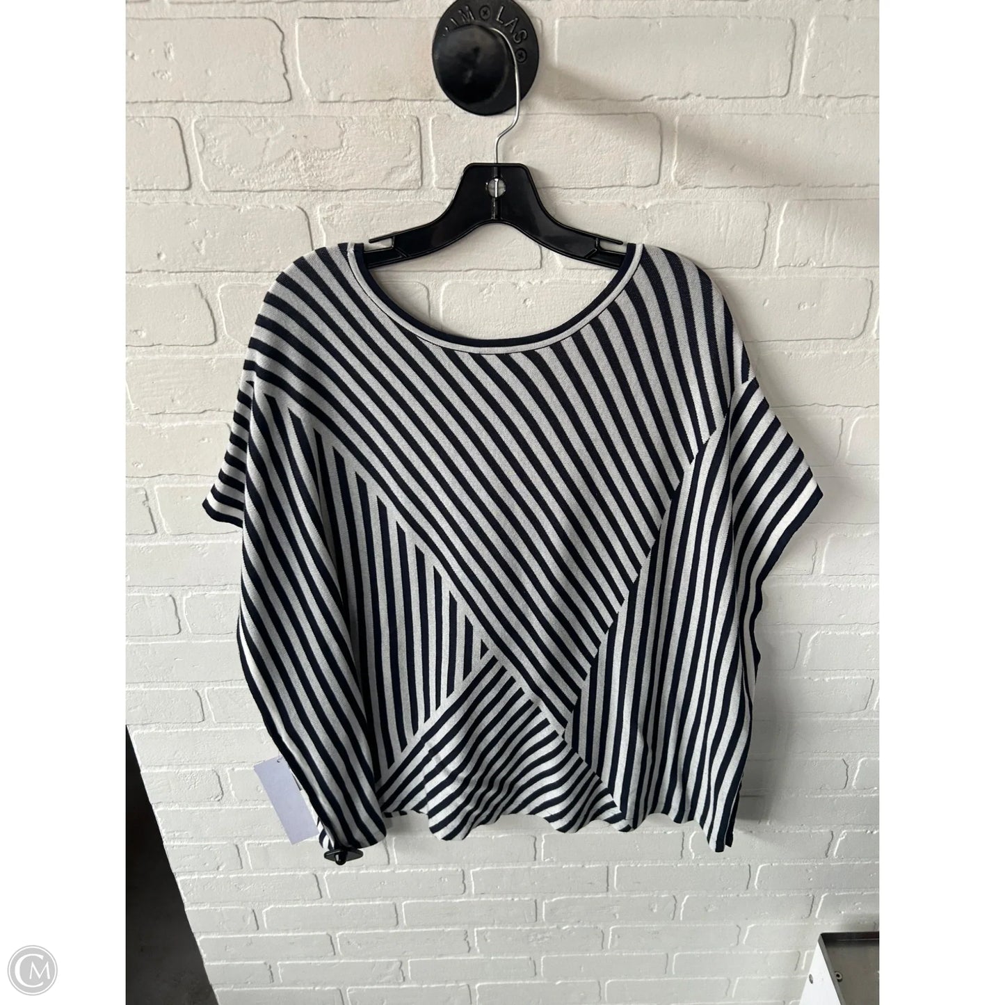 Poncho By Cabi In Blue & White, Size: M