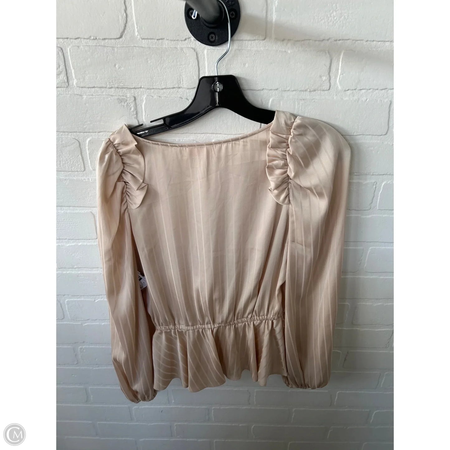 Blouse Long Sleeve By Cmc In Tan, Size: Xs