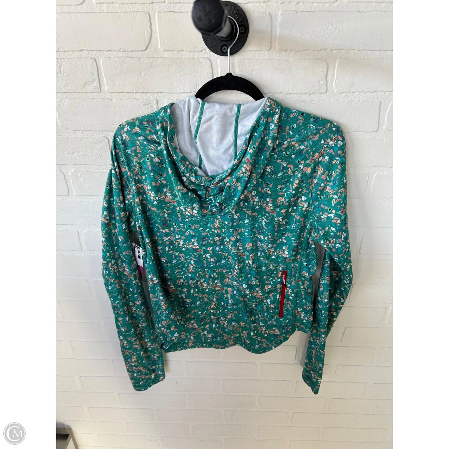 Athletic Top Long Sleeve Hoodie By Clothes Mentor In Green & Orange, Size: M