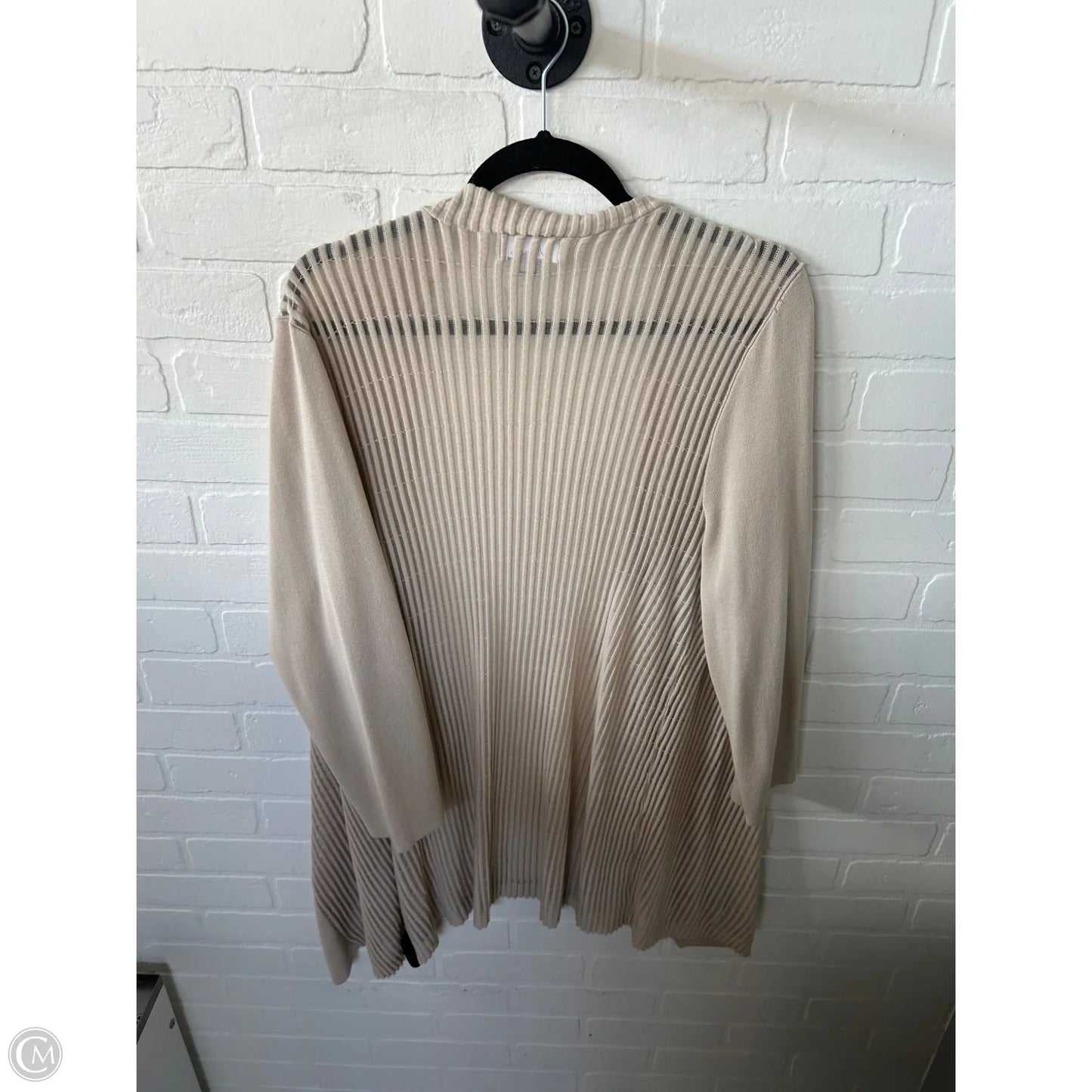 Sweater Cardigan By Jm Collections In Tan, Size: L