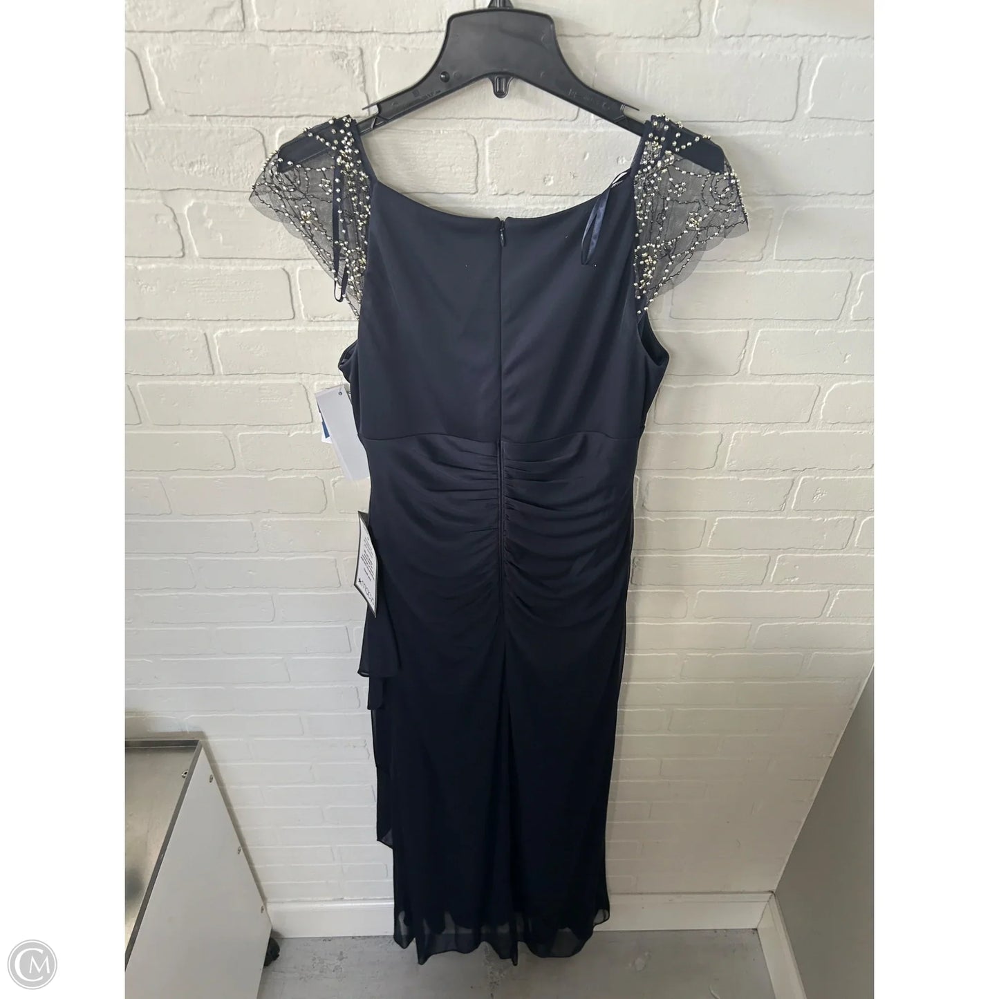 Dress Designer By Xscape In Blue & Gold, Size: Xl