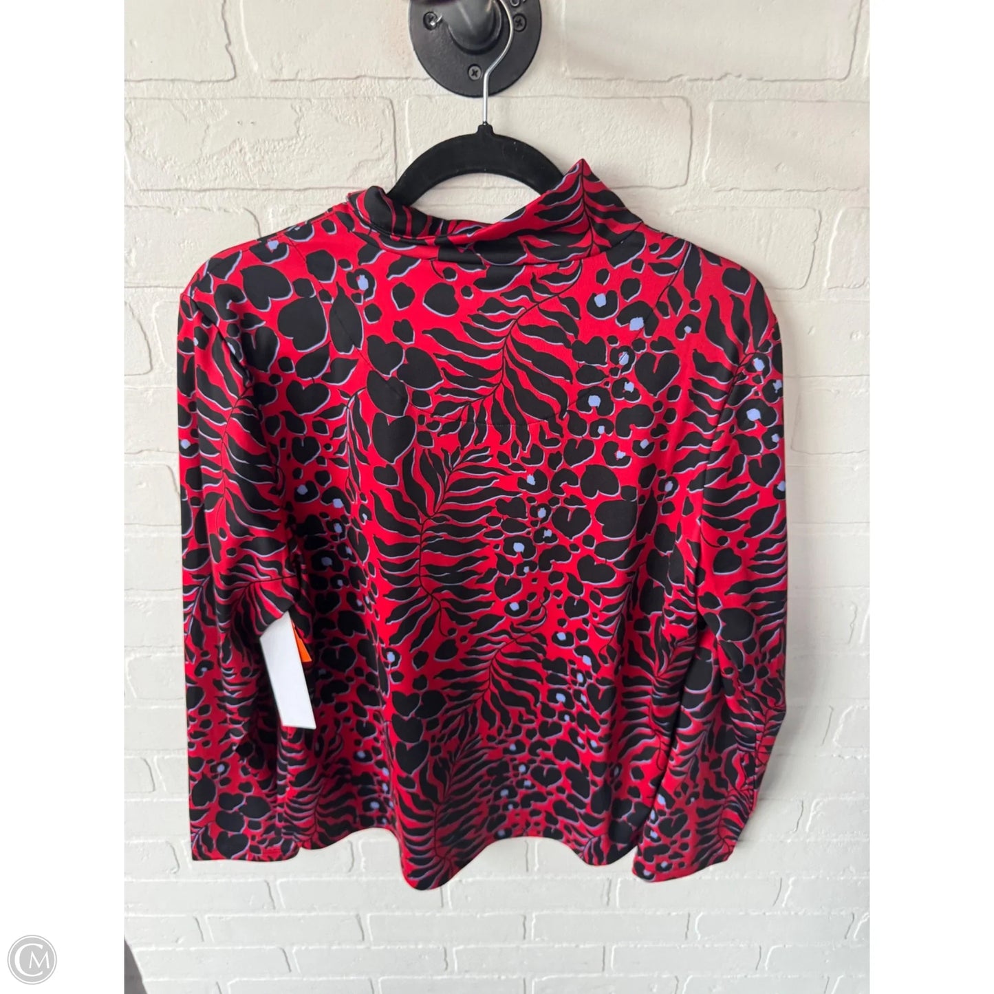 Top Long Sleeve By Chicos In Black & Red, Size: L