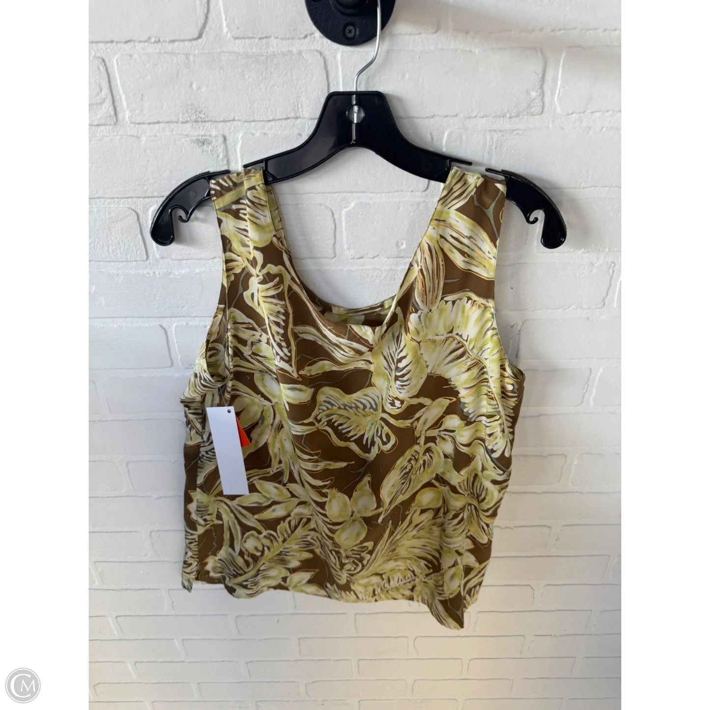Blouse Sleeveless By Liz Claiborne In Brown & Green, Size: Xl