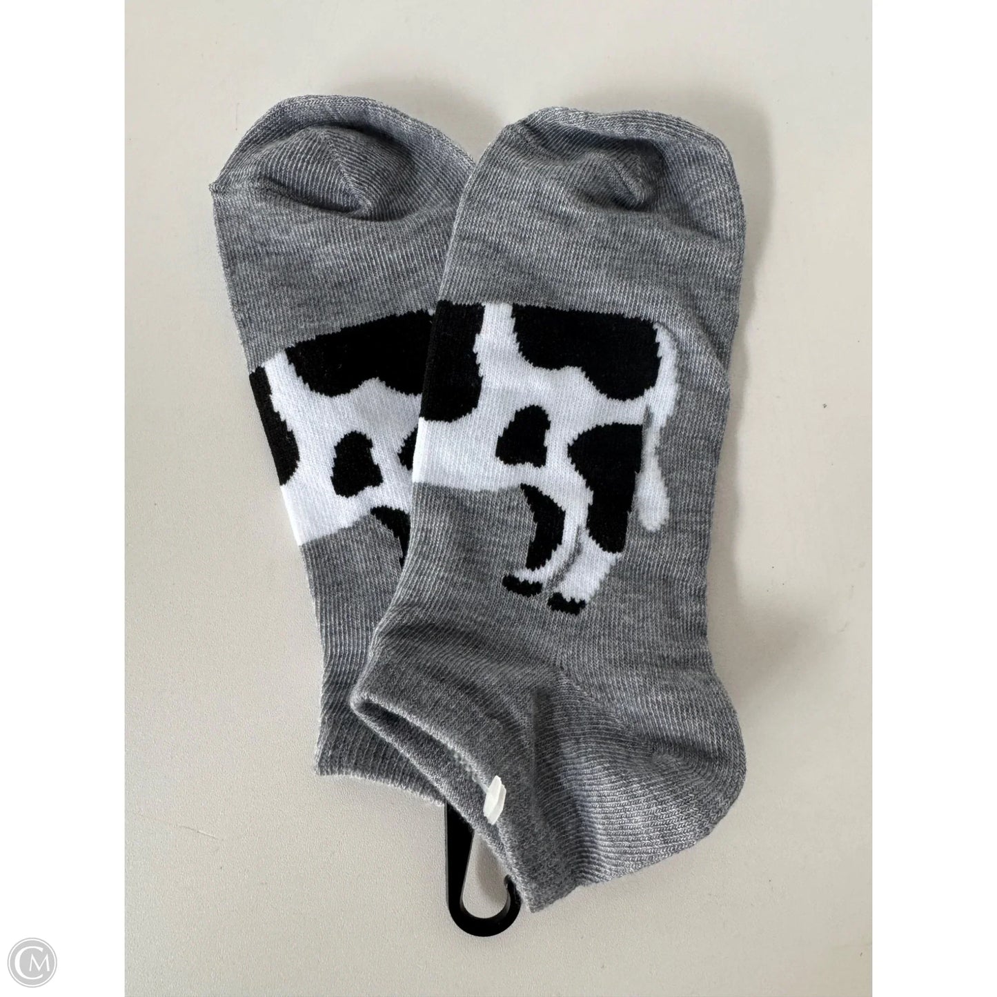 Socks By Clothes Mentor In Grey & Red, Size: Osfm