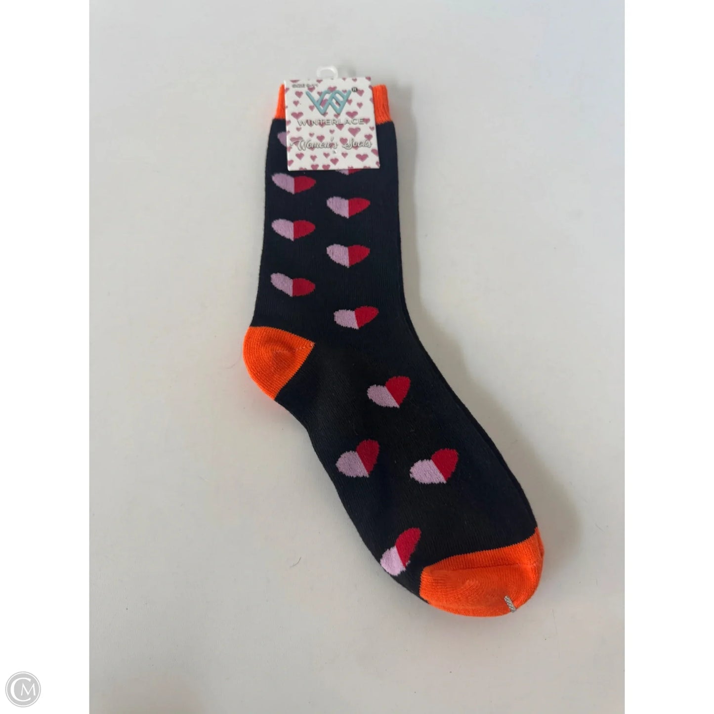 Socks By Clothes Mentor In Black & Pink, Size: Osfm