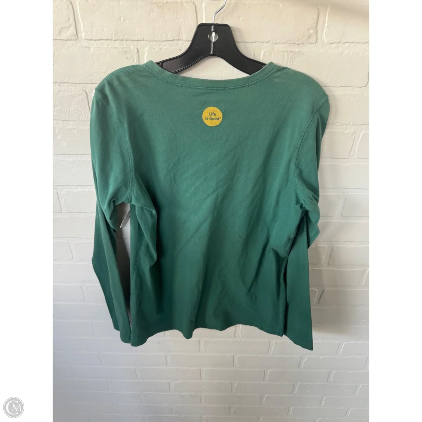 Top Long Sleeve Basic By Life Is Good In Green, Size: M