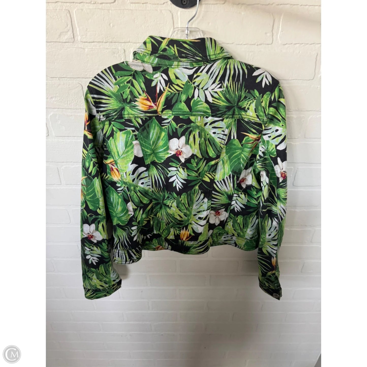 Jacket Denim By White House Black Market In Black & Green, Size: M