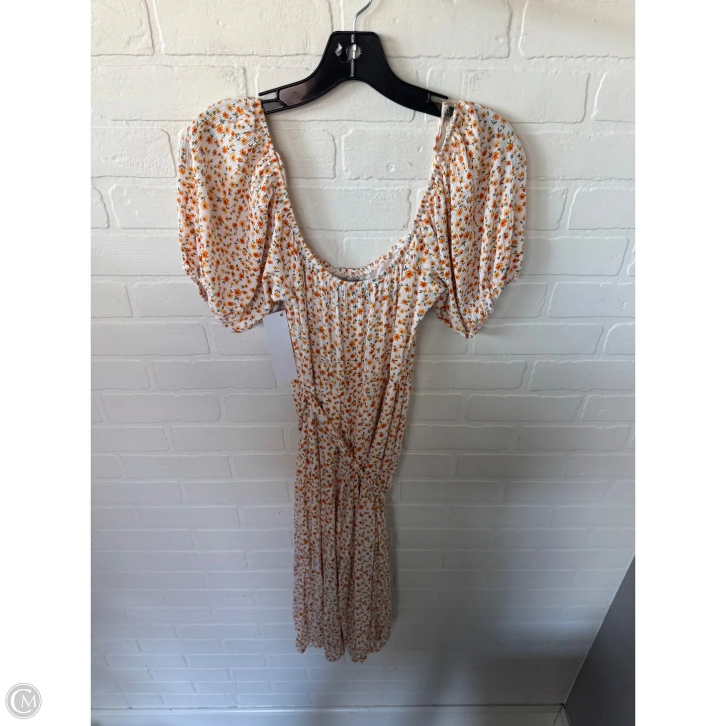 Dress Casual Midi By Trixxi In Orange & White, Size: S