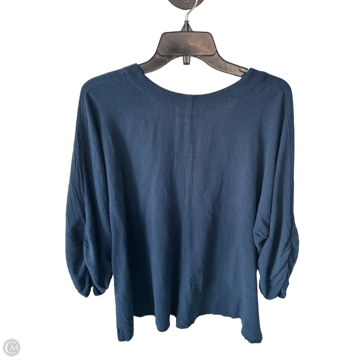 Blouse 3/4 Sleeve By Oh My Gauze In Navy, Size: Xxl