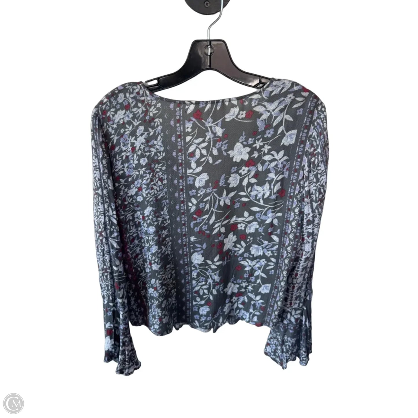 Top Long Sleeve By Lovestitch In Grey & Purple, Size: S