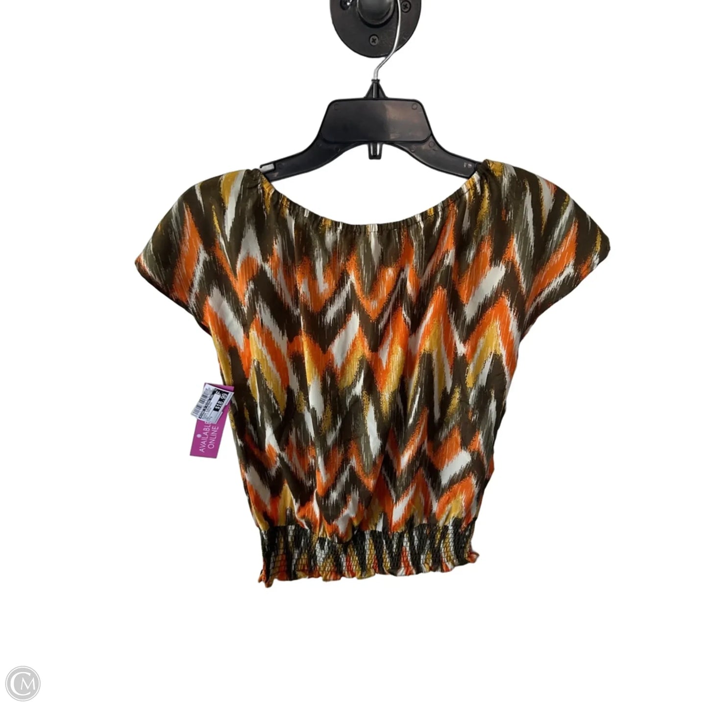 Blouse Sleeveless By Michael By Michael Kors In Green & Orange, Size: S