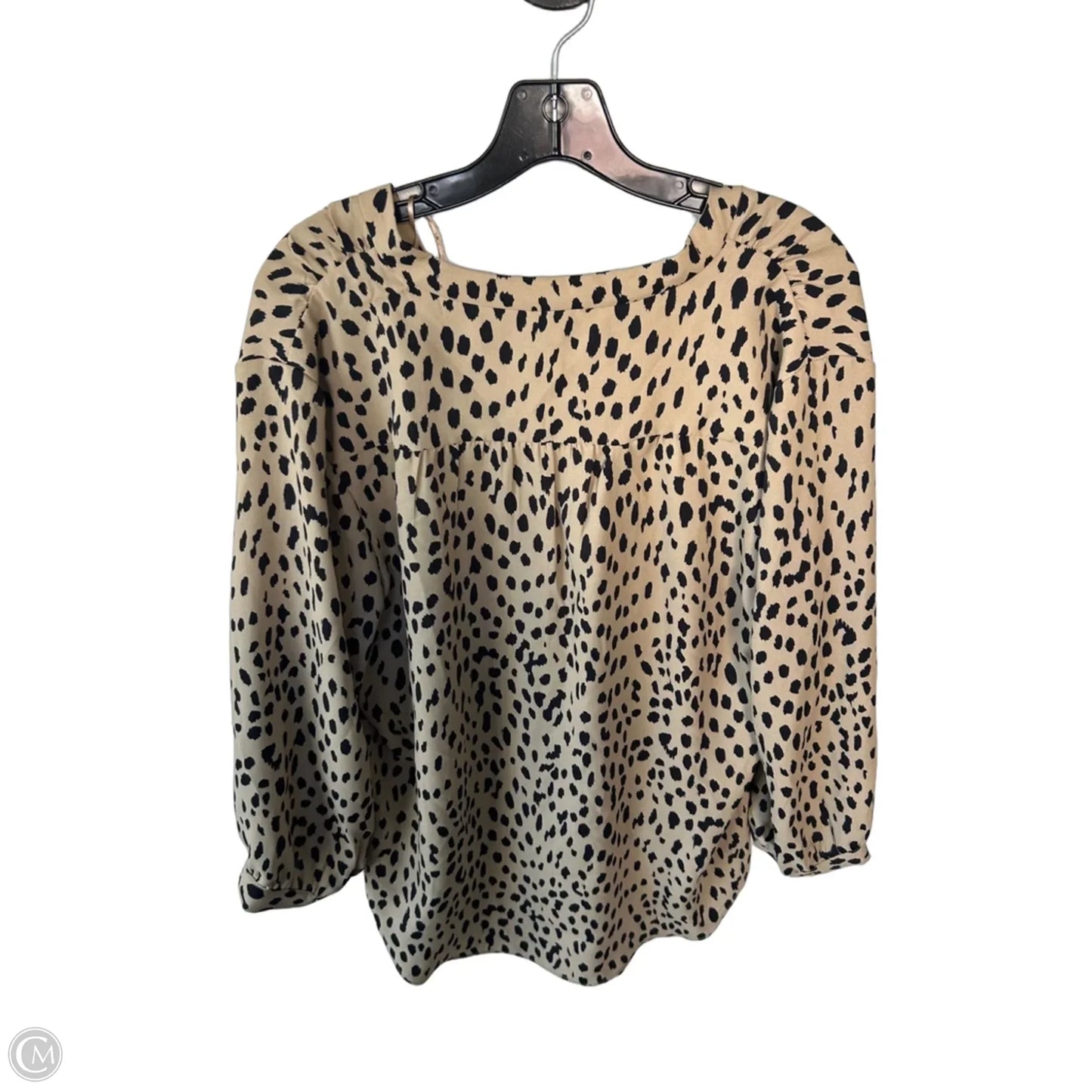 Blouse Long Sleeve By Vince Camuto In Leopard Print, Size: L