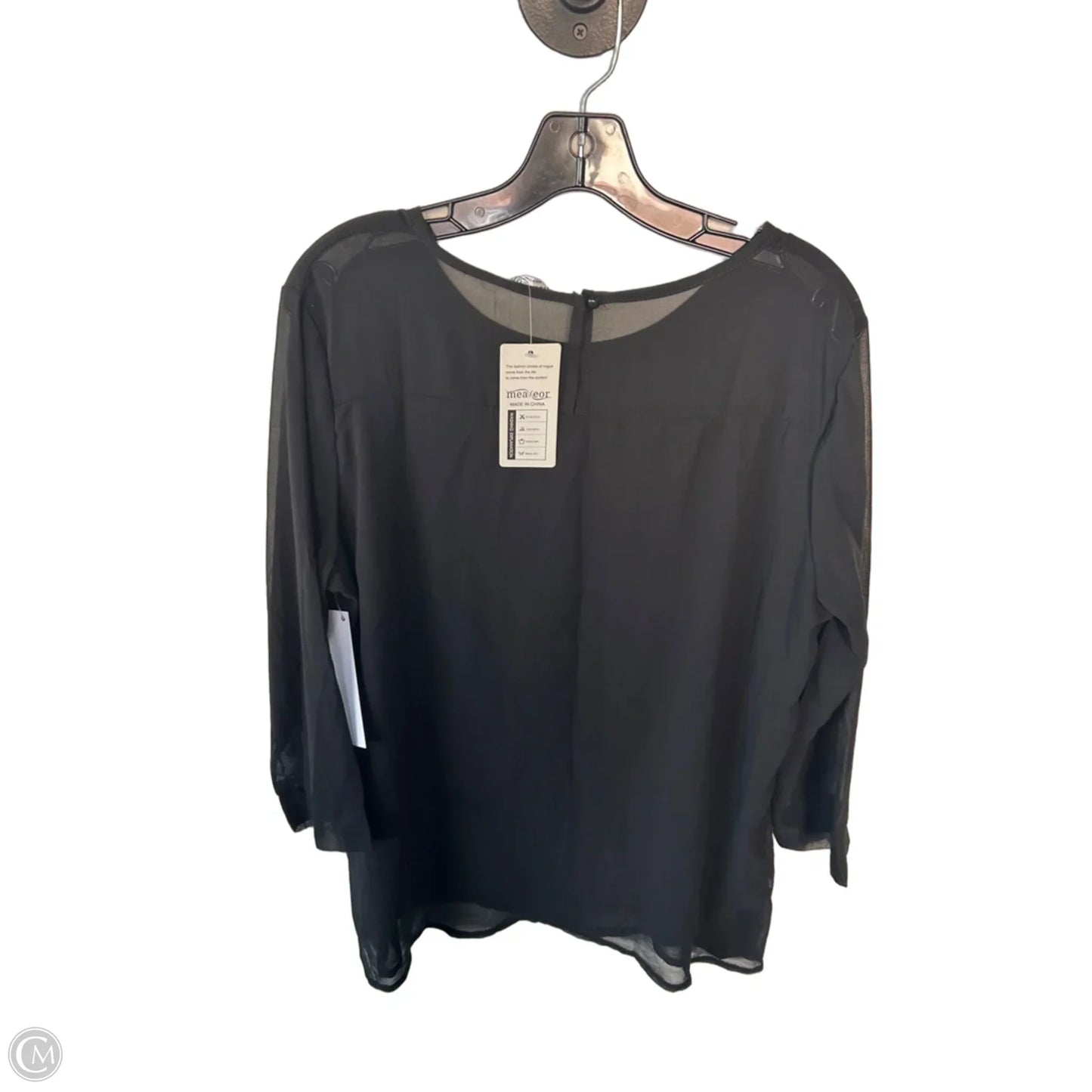 Blouse Long Sleeve By Clothes Mentor In Black, Size: Xxl