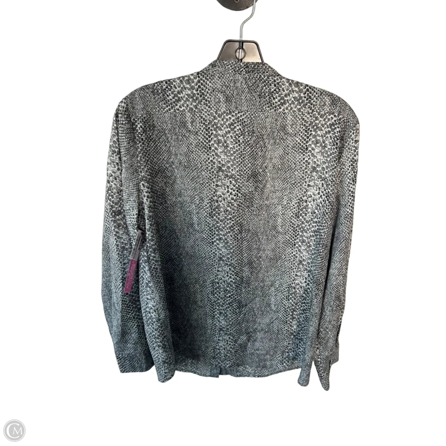 Blouse Long Sleeve By Calvin Klein In Snakeskin Print, Size: M