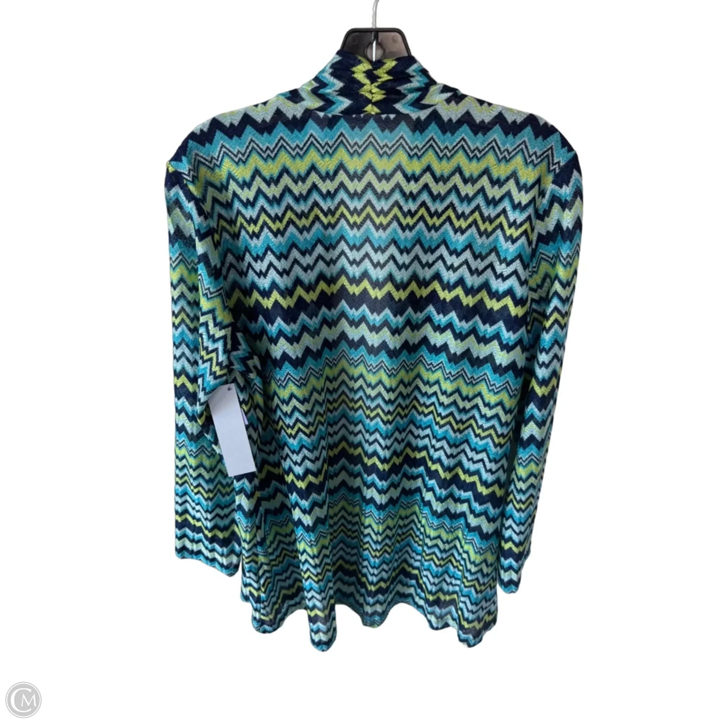 Sweater Cardigan By Susan Graver In Blue & Green, Size: M