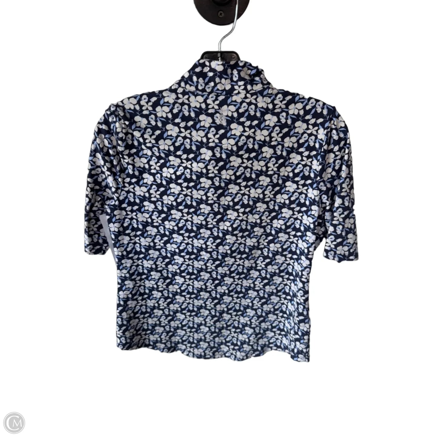Top Short Sleeve By Tommy Bahama In Blue & Cream, Size: S