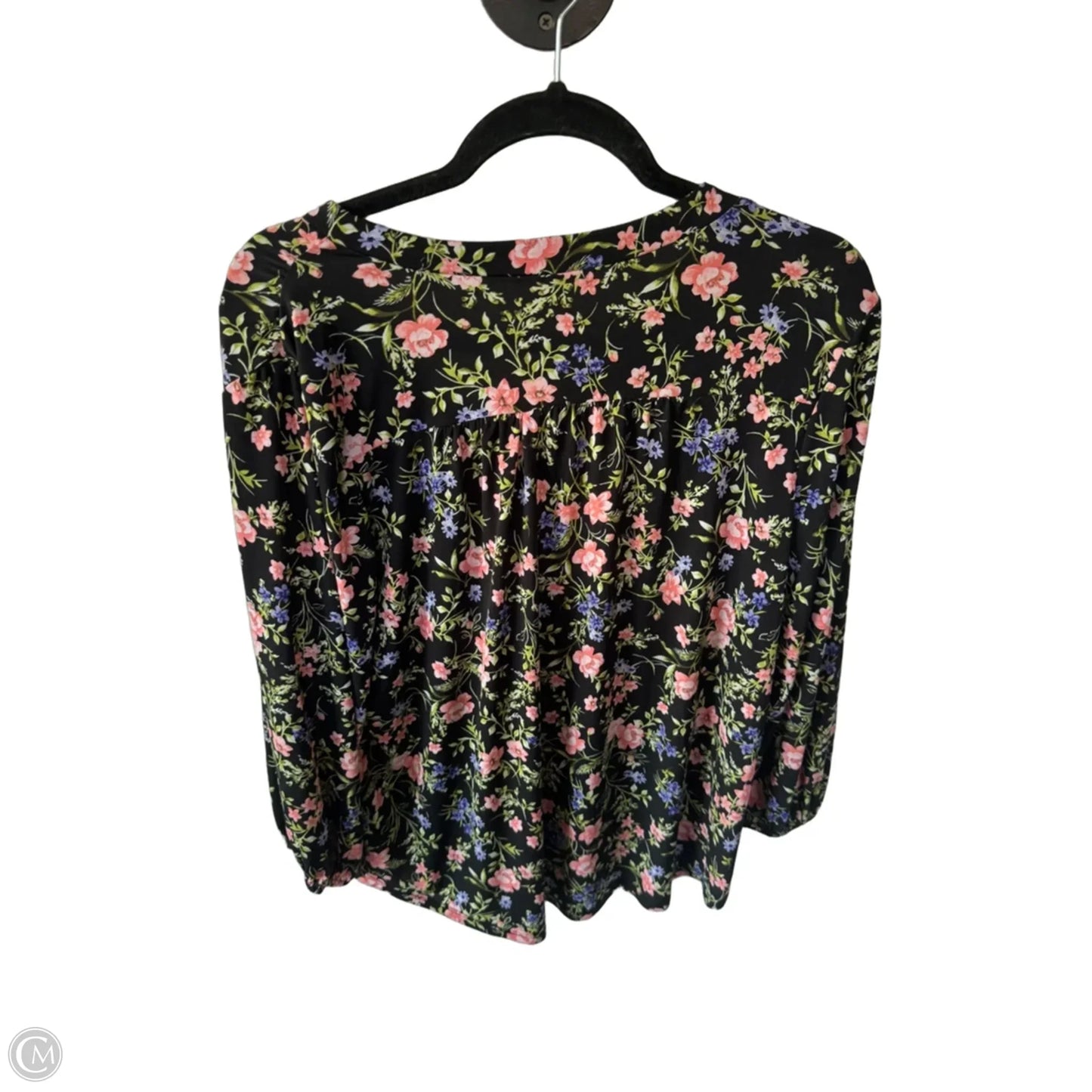 Blouse Long Sleeve By Vince Camuto In Black & Pink, Size: L
