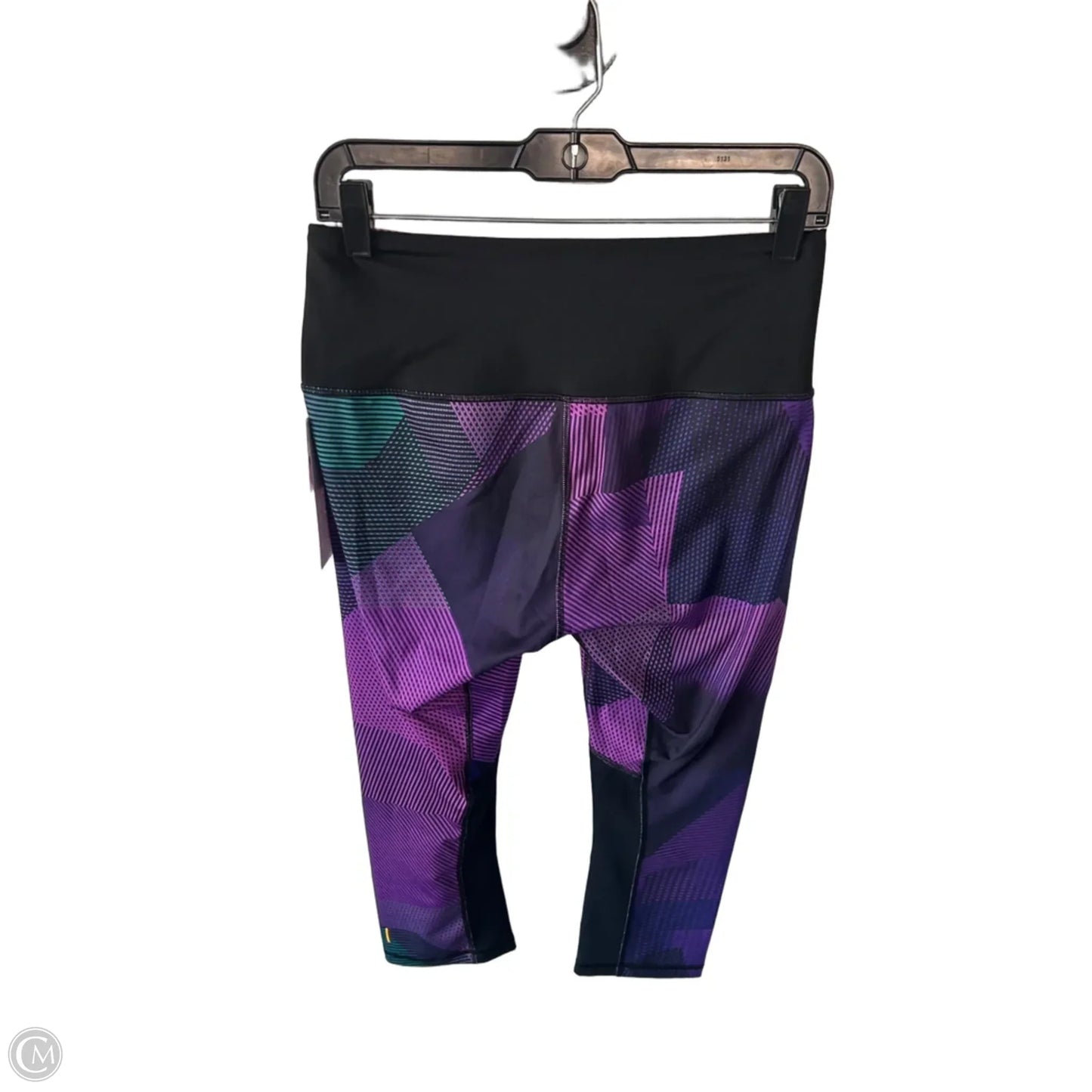 Athletic Capris By Lucy In Black & Purple, Size: M