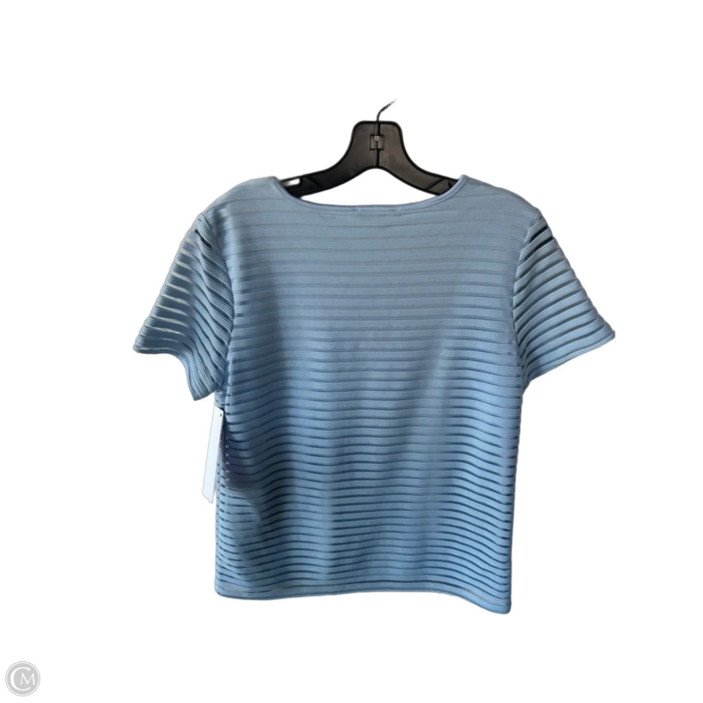 Blouse Short Sleeve By Calvin Klein In Blue, Size: S