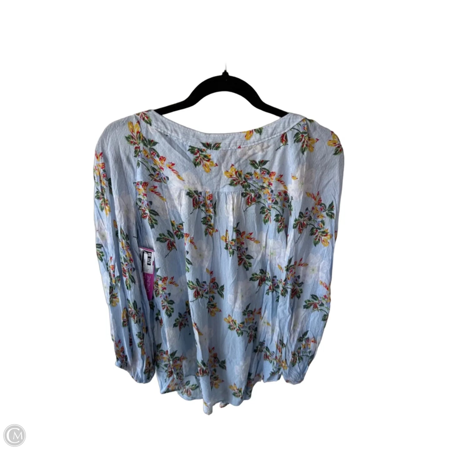 Blouse 3/4 Sleeve By Maeve In Blue & White, Size: S