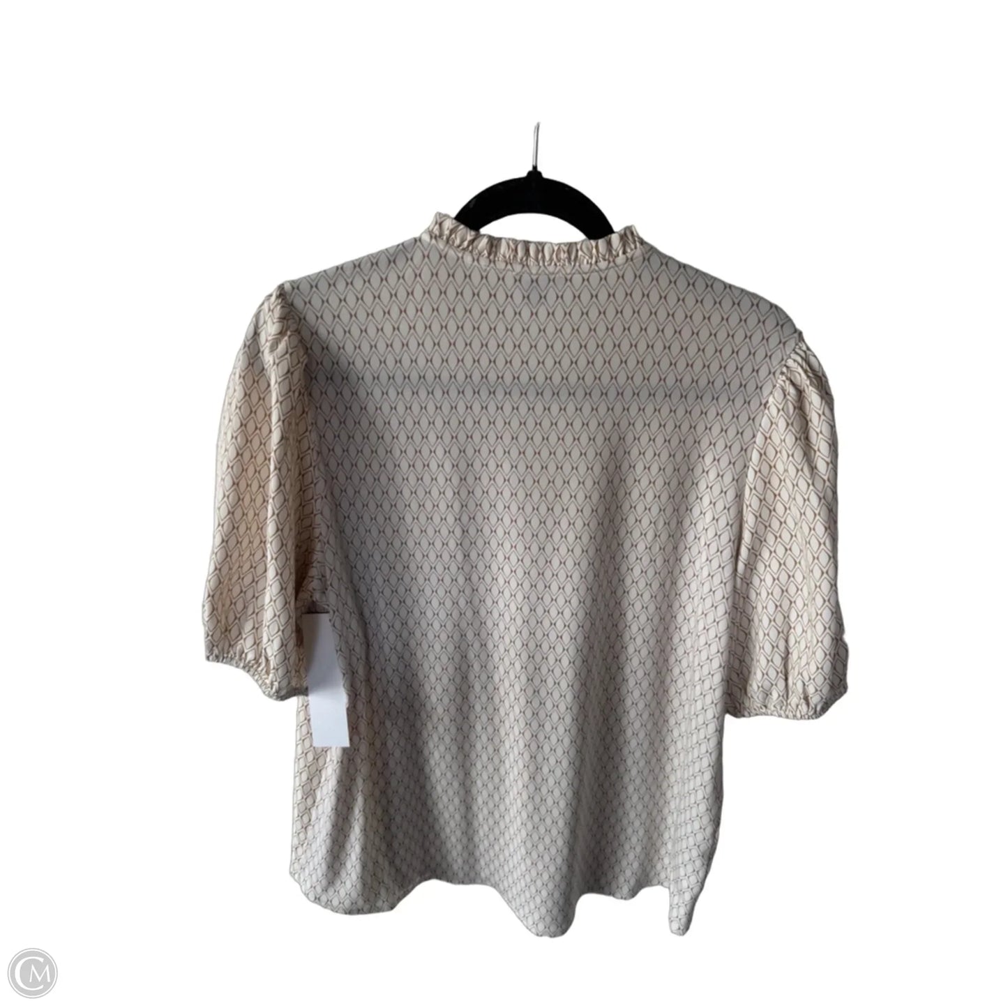Blouse Short Sleeve By Ann Taylor In Cream & Tan, Size: M