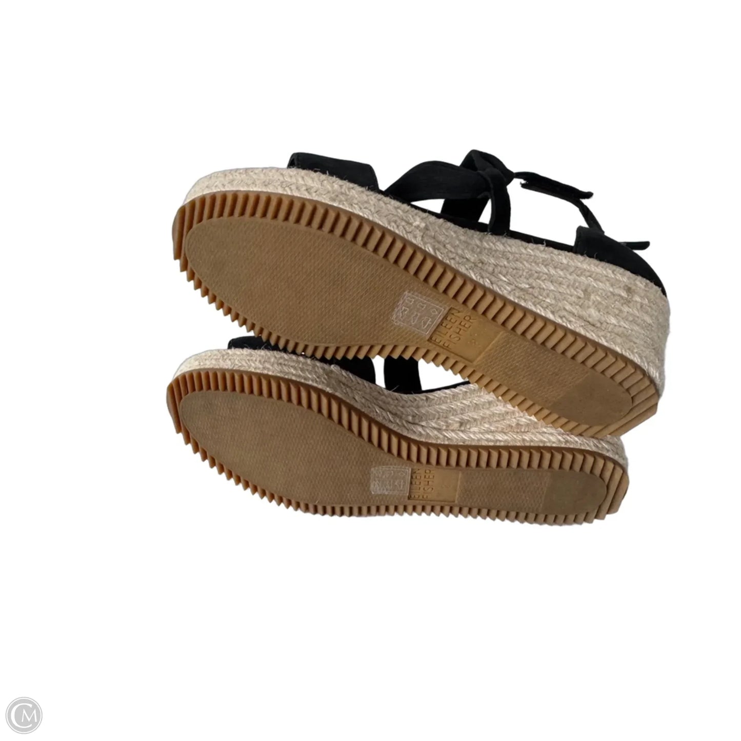 Sandals Heels Wedge By Eileen Fisher In Black & Tan, Size: 8