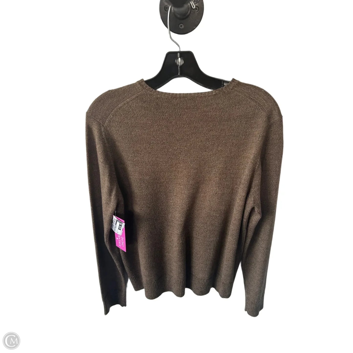 Sweater Cardigan By Valerie Stevens In Brown, Size: L