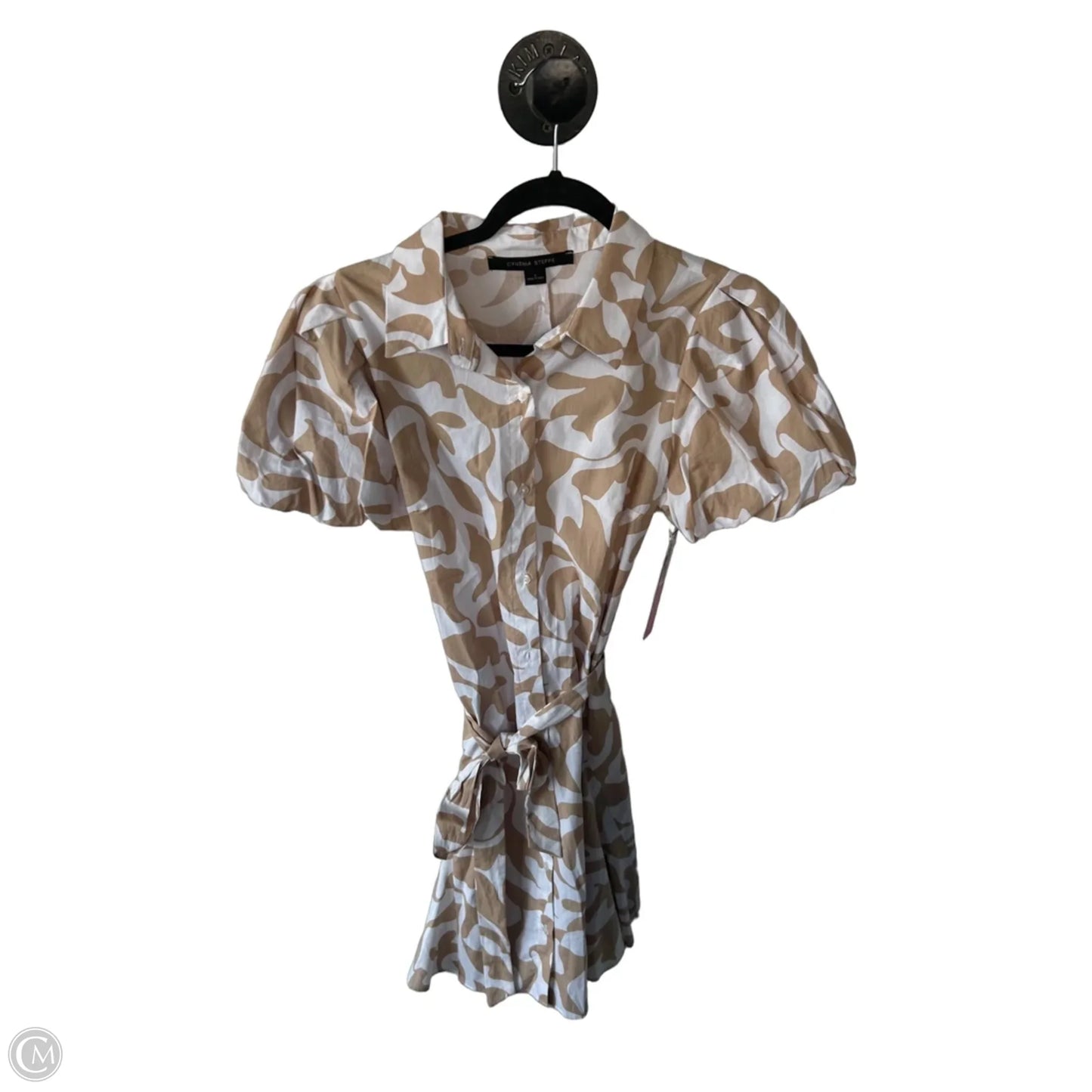 Dress Casual Short By Cynthia Steffe In Tan & White, Size: S