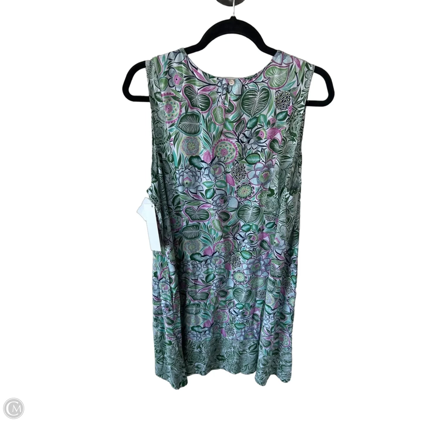 Dress Casual Midi By J. Jill In Green & Pink, Size: Xl