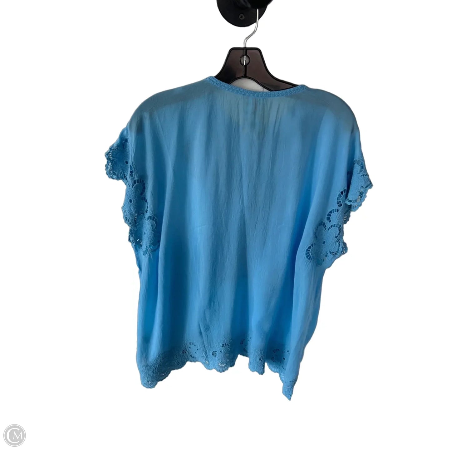 Blouse Designer By Johnny Was In Blue, Size: L