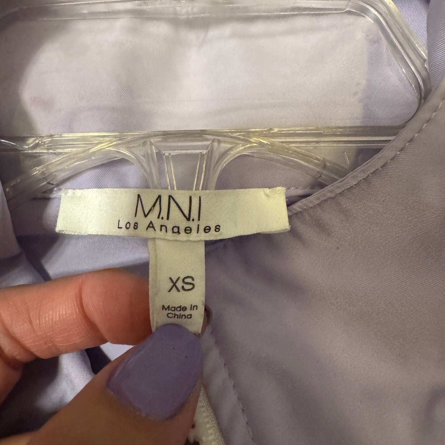 Jacket Windbreaker By MNI In Purple & White, Size: Xs