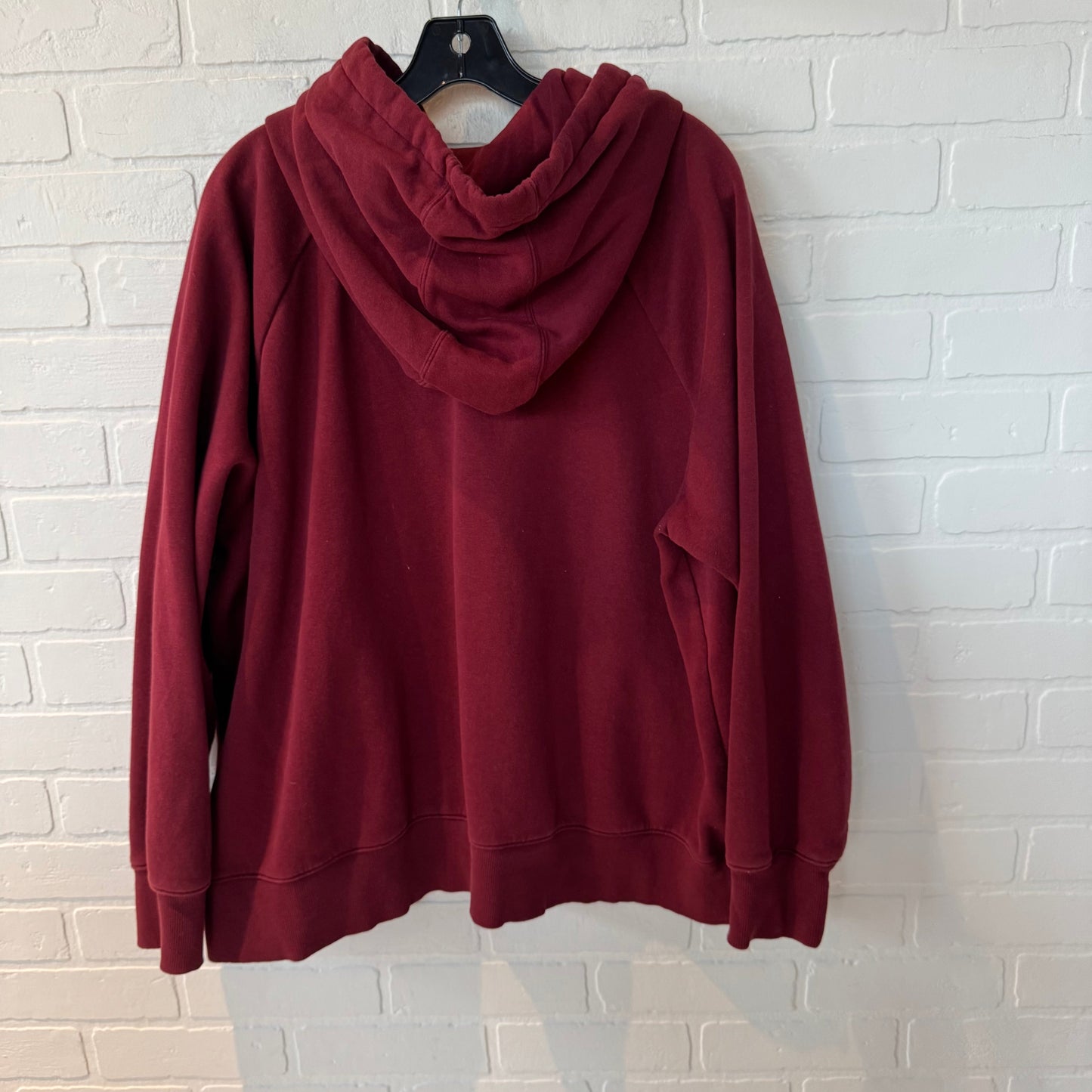 Sweatshirt Hoodie By Under Armour In Red & White, Size: 2x