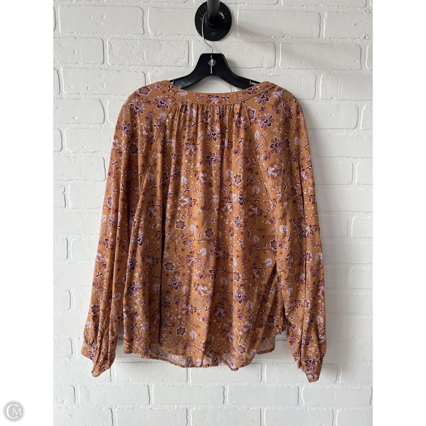 Top Long Sleeve By J. Jill In Brown & Purple, Size: 3x