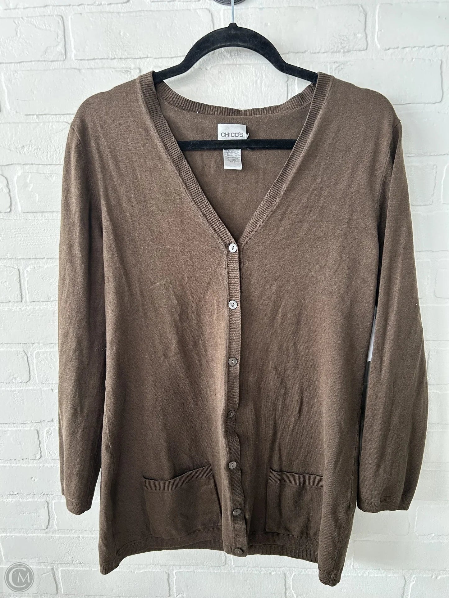 Sweater Cardigan By Chicos In Brown, Size: S