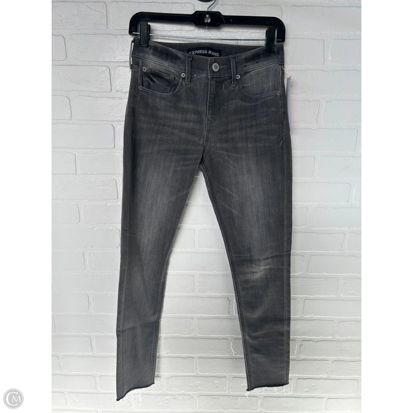Jeans Skinny By Express In Grey Denim, Size: 0
