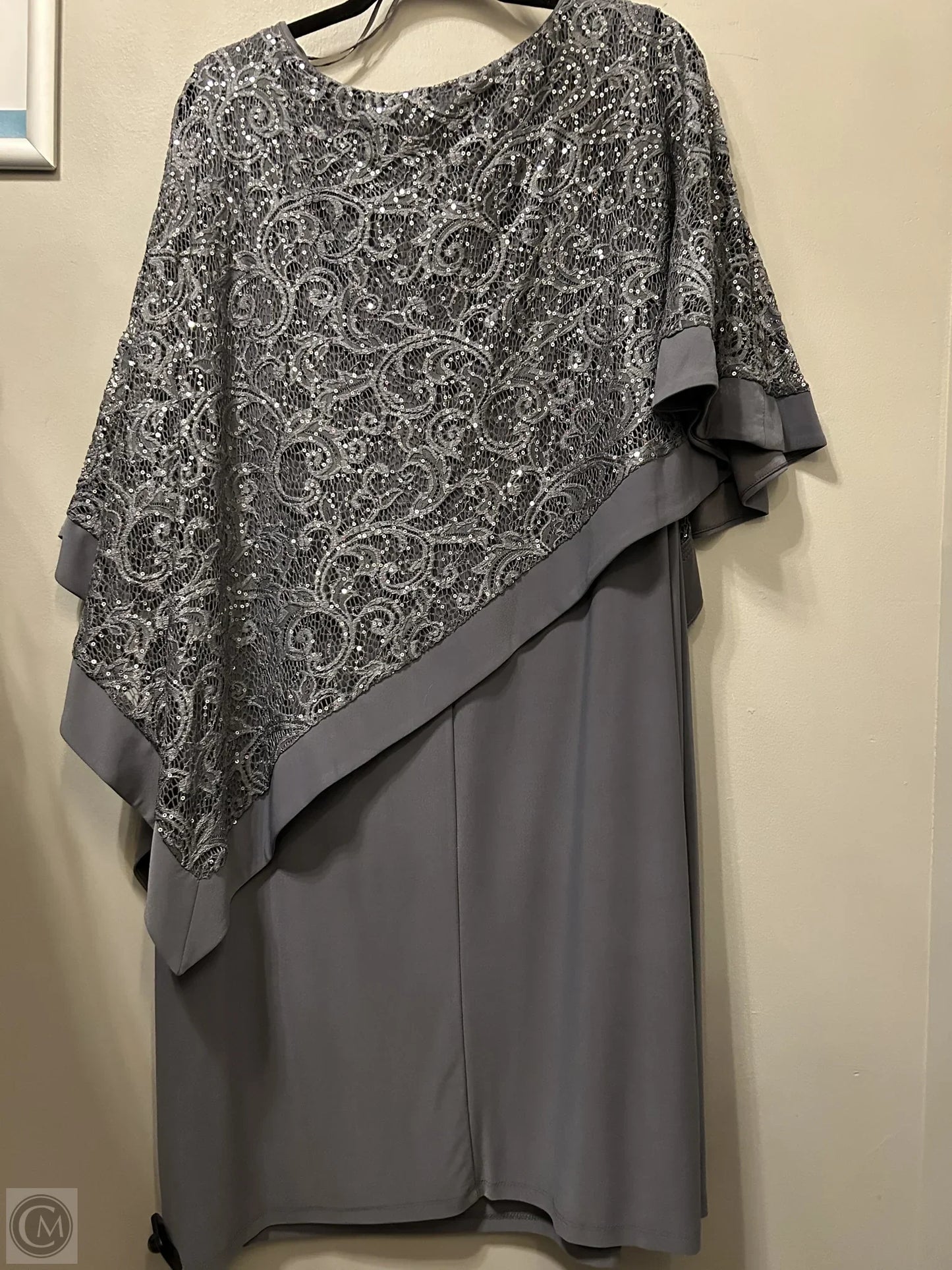 Dress Party Short By R And M Richards In Grey, Size: 2x