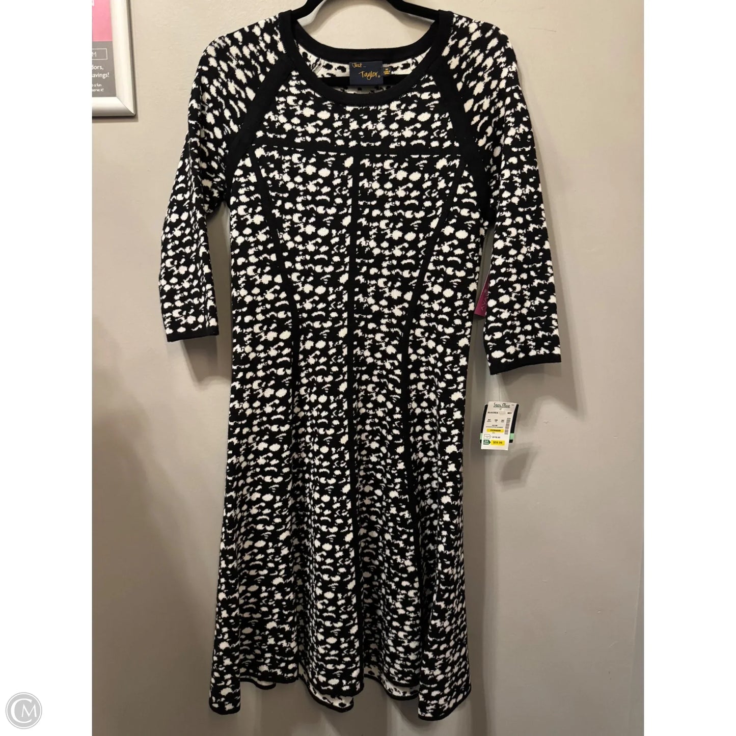 Dress Work By Just Taylor In Black & White, Size: M