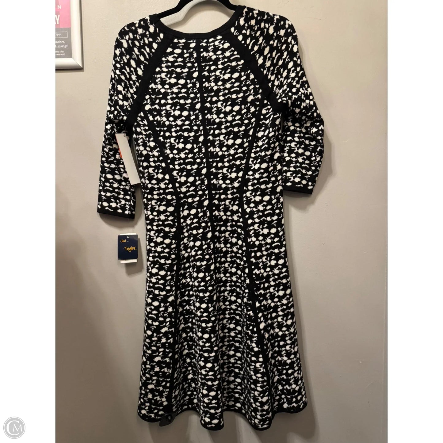 Dress Work By Just Taylor In Black & White, Size: M
