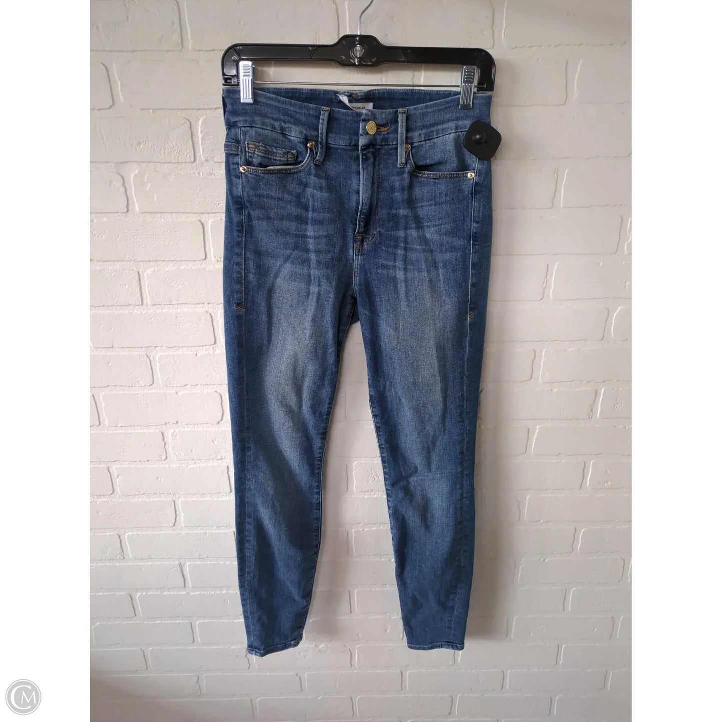 Jeans Skinny By Good American In Blue Denim, Size: 4